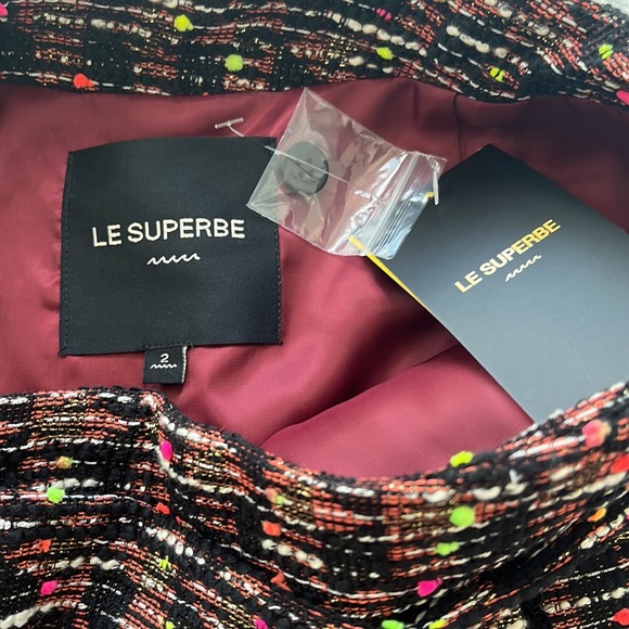 Revolve Le Superbe Lennon Wrap Skirt In Deveaux Neon Pop Tweed Size 2 NWT - Picture 6 of 9